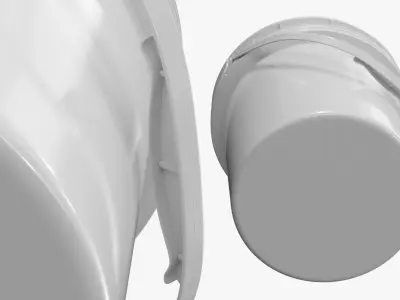Industrial Polypropylene Pail with Snap on Lid 3D model
