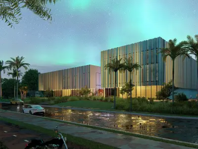 Commercial building Revit Lumion with 3d grass 3D model purchase