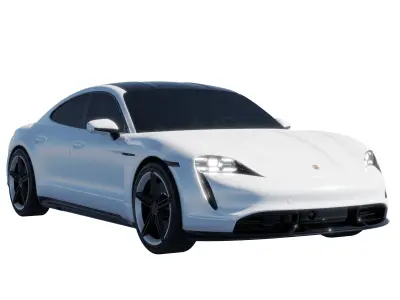 Car Rigged - Porsche Taycan S Turbo  3D model
