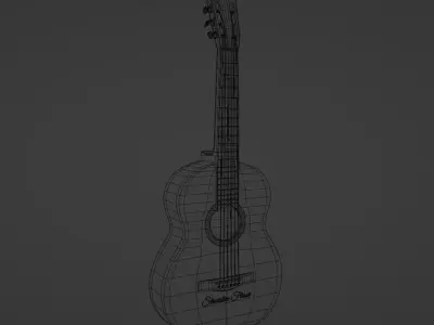 Guitare with signature  3D model