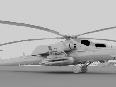 Mi 28 hight polygon ready for smooth 3D model