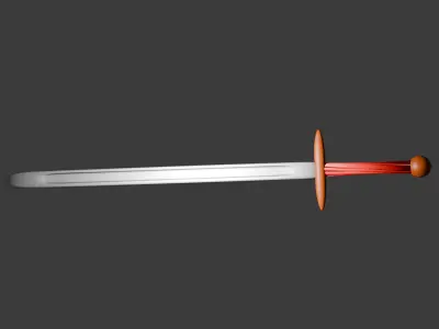 Stylized Fantasy Sword Game-Ready Low Poly 3D model