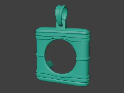 Half sovereign pendant bezel mount 3D print model