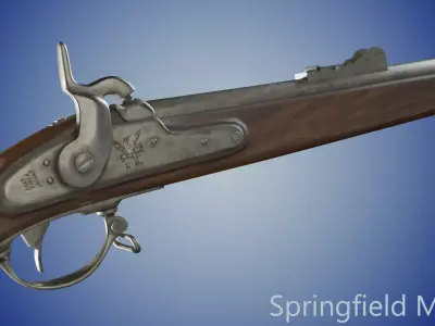Springfield M1842 Low-poly 3D model
