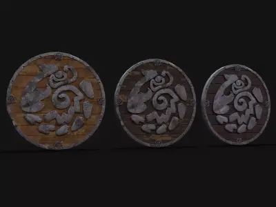 Nordic Wild Steed Shield Low-poly 3D model