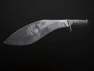 Kukri Knife for Game Low-poly 3D model