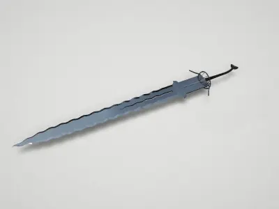 Game asset Elegant Wavy-Blade Weapon 3D model