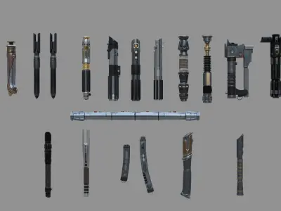Ultimate Lightsaber Pack - High Definition Bundle 3D model