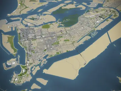 Abu Dhabi and Dubai - 2 cities 3D model