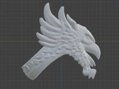 EAGLE RING SCULPTURE BLENDER MODEL Free 3D print model