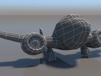 Cartoon Plane Low-poly 3D model purchase