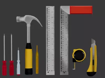 Mechanic Tool Set Low-poly 3D model