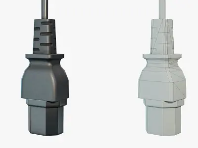 IEC C15 Female Plug Low-poly 3D model