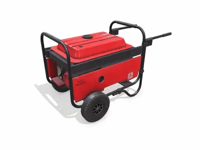 Old Portable Power Generator Low-poly PBR Low-poly 3D model