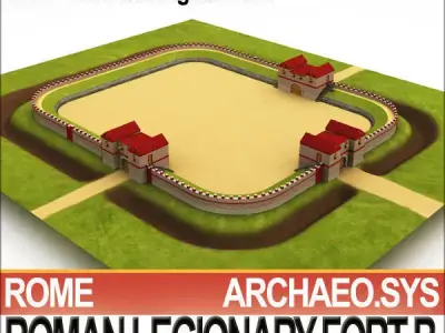 Roman Legionary Fort B Add Pack Fort A Rectangular Plan 3D model