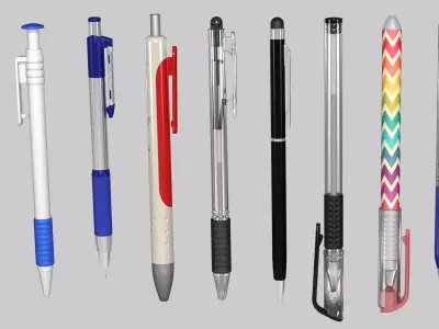 Pen collection 3D model