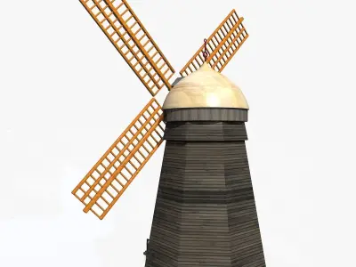 Medieval Windmill Low-poly 3D model