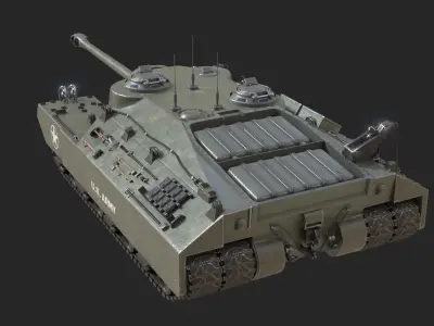 4 coatings of USA Army T28 Heavy Tank T95 Heavy Tank Low-poly 3D model