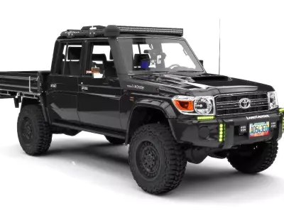 TOYOTA LAND CRUISER 4PUERTAS ENGINE CON INTERIOR Low-poly 3D model