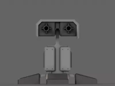 PBR Turret Gun 05 Grey Low-poly 3D model