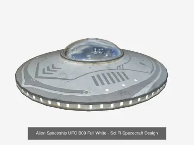 10 Alien Spaceships UFO Collection I White - Spacecraft Design 3D Model Pack