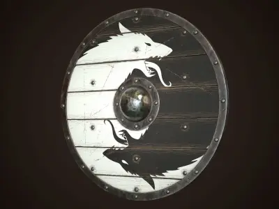 Viking Shield 35 Low-poly 3D model