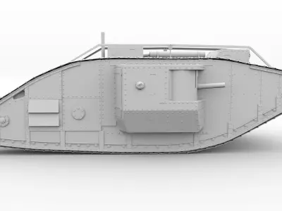 World War I tank 3D model