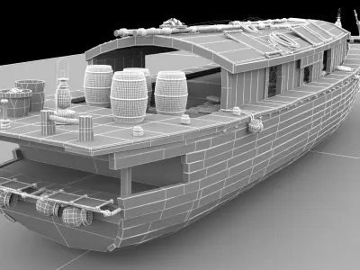 Chinese junk fishing  boat   3D model by aceimagedesign-1