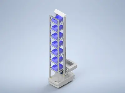 AGV with Three-way rotating grip - Smart warehouse 3D model