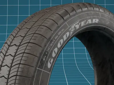 Car tire dirt 04 3D model