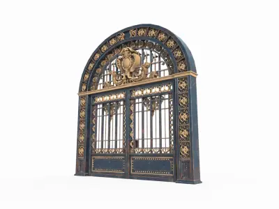 Ancient architectural structure iron gate 3D model