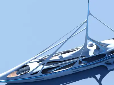 Futuristic Yacht 01 3D model