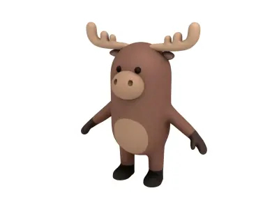 Cartoon Moose 3D model