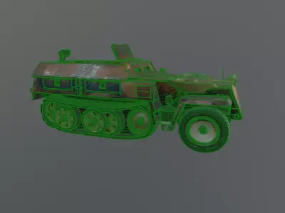 destroyed halftrack Free 3D model