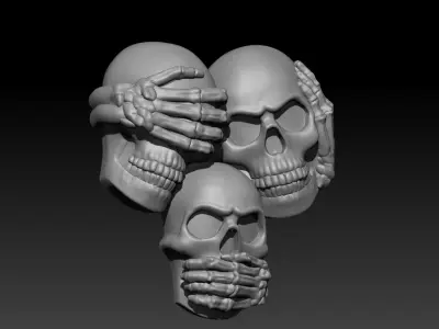 skull jewellery 3D print model