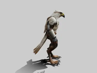 Hawk Birdman Human Bird Character Low-poly 3D model