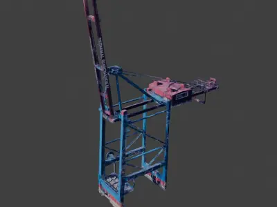 Container crane 2 exported from google maps Free 3D model