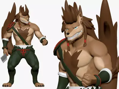 001231 werewolf trooper with long sword 3D model