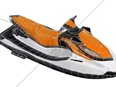 Generic Jet Ski Low Poly Personal Watercraft Low-poly 3D model