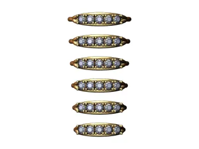 Double wire diamond arc 3mm stones  band US sizes 5to10 3D print model