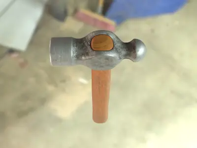 Ball-peen hammer Low-poly 3D model
