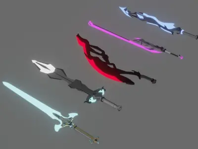 Epic Fantasy Sword Pack by gWyn Low-poly 3D model