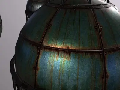Machine Geosphere Low-poly 3D model