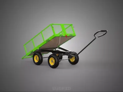 TIPPING TILTED FOLDING TRAILER TROLLEY DUMP WHEELBARROW CARRIER 3D model