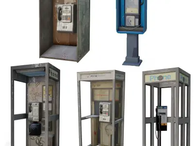 Phone Booth Asset Pack  Free 3D model