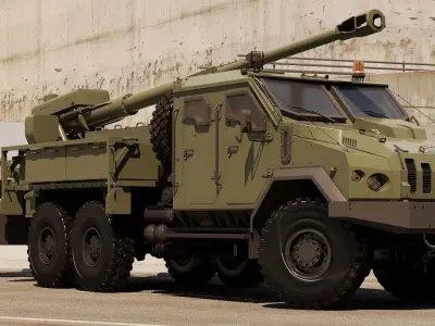 Howitzer Bogdana 2C22 3D model