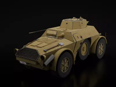 Autoblinda 40  AB40 Low-poly 3D model