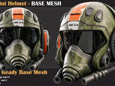 10 Pilot Helmet BASE MESH - VOL 25   3D model