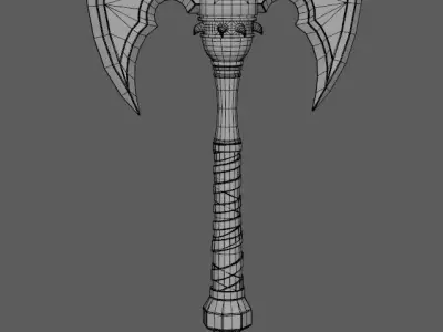 lowpoly axe gaming weapon  Free low-poly 3D model