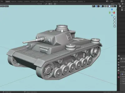 Panzerkampfwagen III Tank Base Mesh  Low-poly 3D model